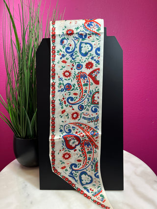Red & Blue Paisley Wide Twilly