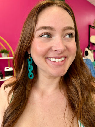 Turq Chain Link Earring