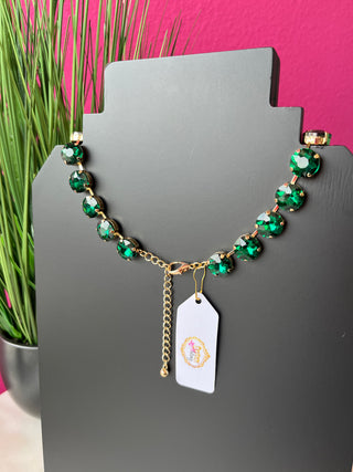 Green Big Crystal Necklace