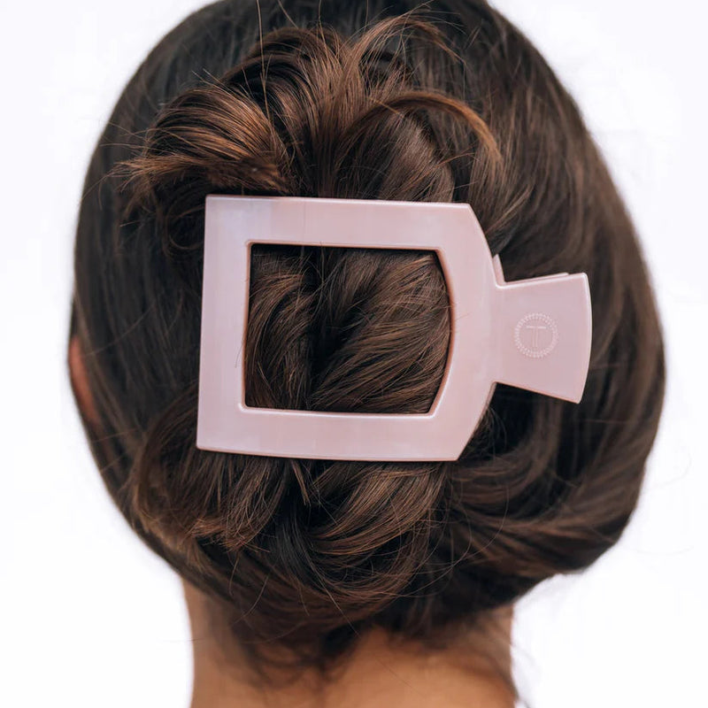 Pearly Pink Large Flat Square Teleties Clip
