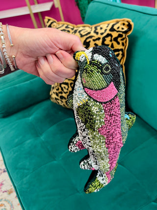 Beaded Trout Fish Pillow