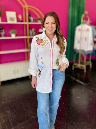Palmona White Embroidery Top