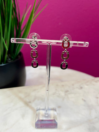 Silver Small Horseshoe Dangle Earring