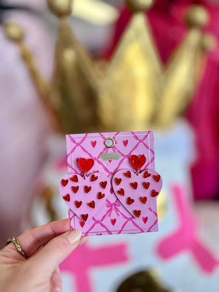 Scattered Heart Layered Acrylic Earring