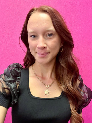 Muted Gold Star & Chain Necklace