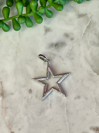 Silver Bling Outline Star Charm