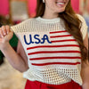 USA Flag Crochet Top