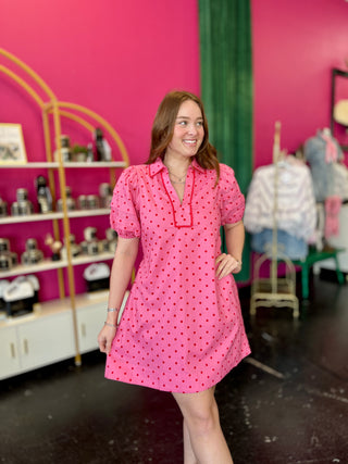 Pink & Red Polka Dot Dress