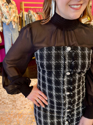 Black Tweed Shear Dress