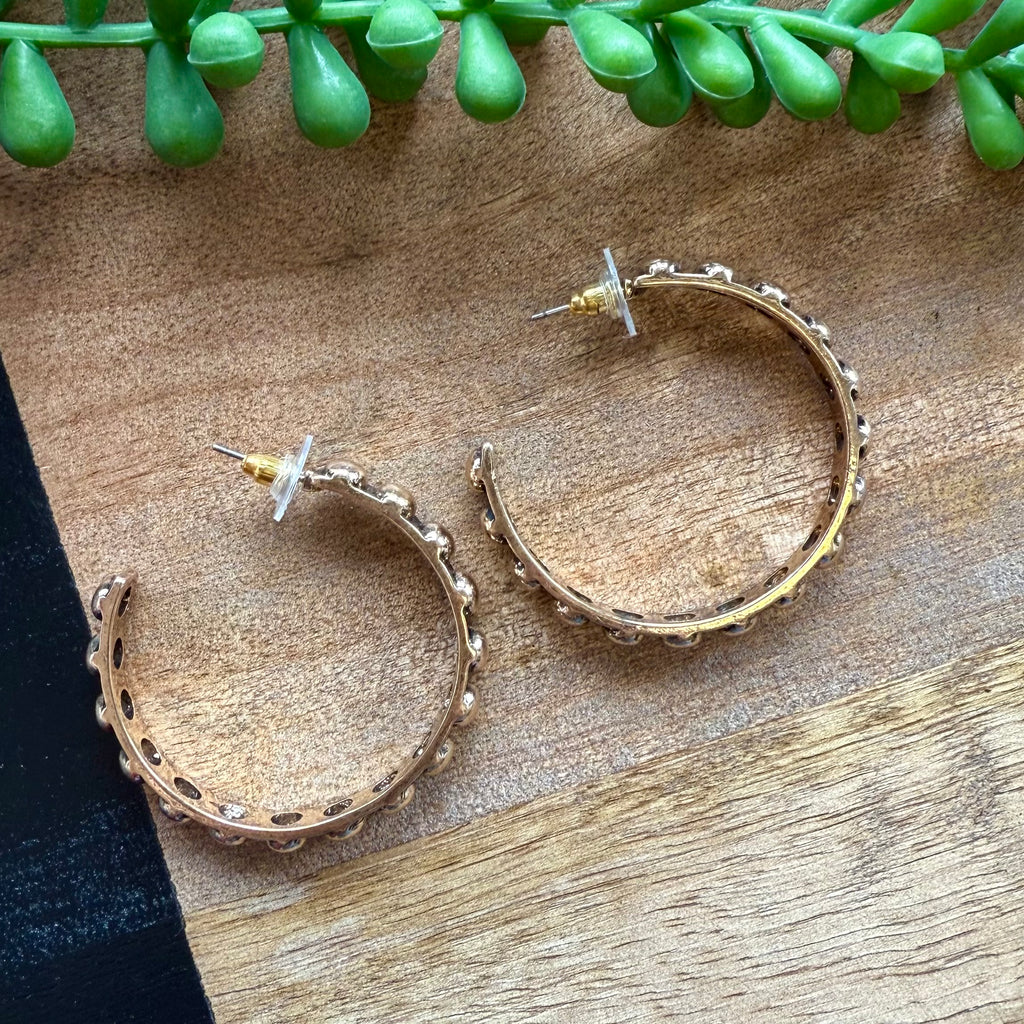 Gold Dot Md Hoop Earring