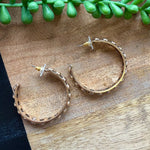 Gold Dot Md Hoop Earring