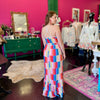Rainbow Square Pleated Maxin Dress