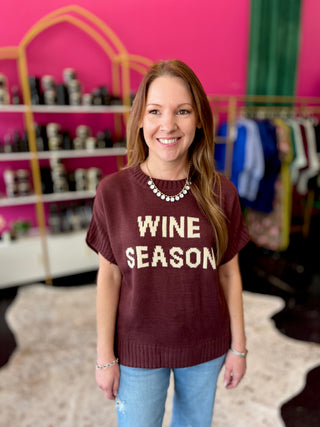 Wine Season Maroon SS Sweater