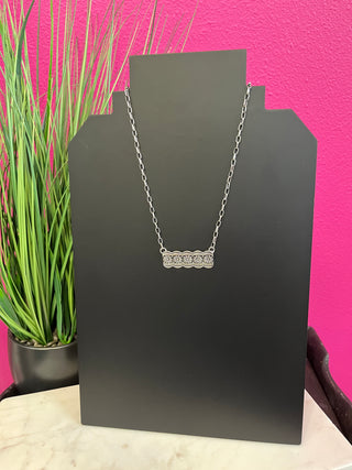 Silver Flower Bar Necklace