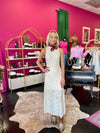 Ivory Lace Mock Neck Dress