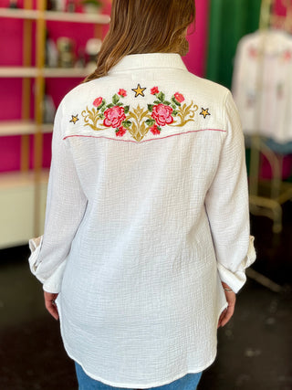 Palmona White Embroidery Top