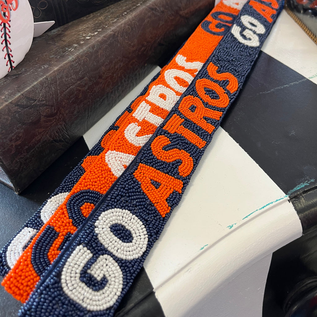Navy Beaded Go Astros Purse Strap