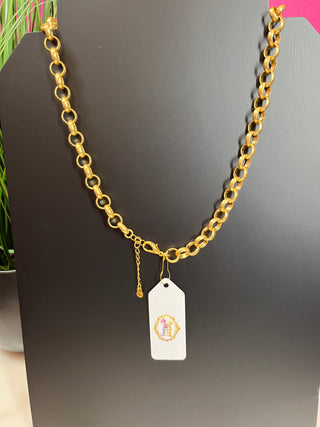 Juliet Purple Tone Gold Chain Link Necklace