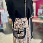 Black & Clear Saddle Bag Purse