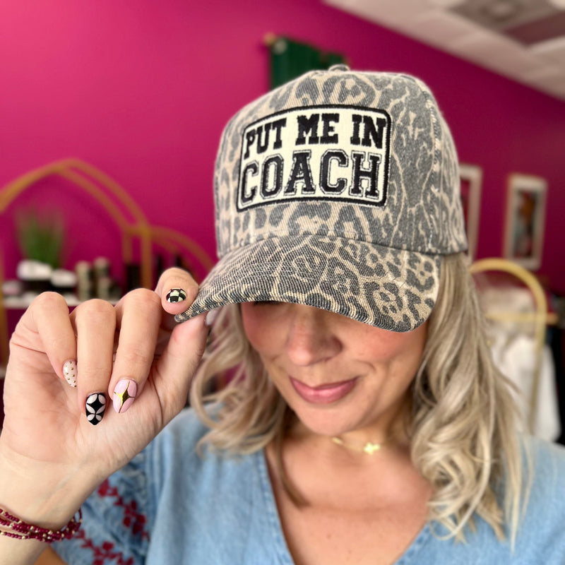 Put Me in Coach Leopard Baseball Hat