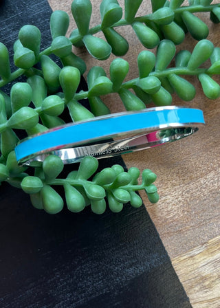 Turq & Silver Bangle Bracelet