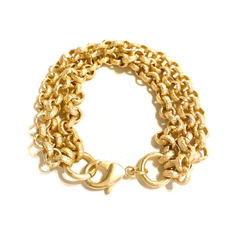 LJ Tabby Textured Gold Bracelet