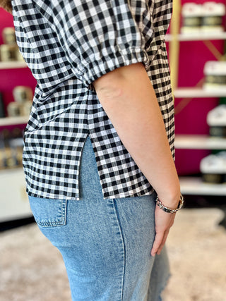 Black & White Gingham Top