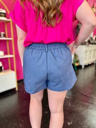 Indigo High Waisted Shorts