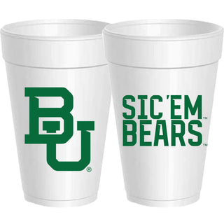 Baylor Sic'em Styrofoam Cups