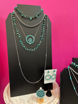 Authentic Kingman Turquoise Circle Necklace