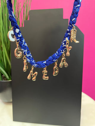 Royal Blue Bandana Gameday Necklace
