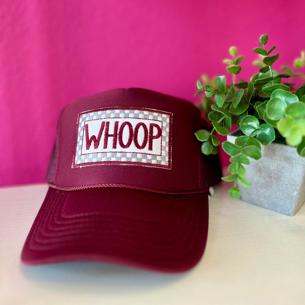 Whoop Check All Maroon Trucker Hat