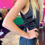 Black Satin Cami Dress