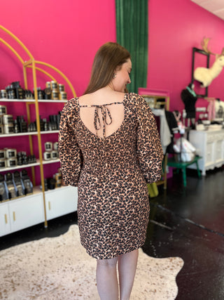 Dark Cheetah Square Neck Dress