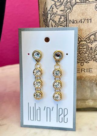 LNL Matte Gold & Crystal Earring