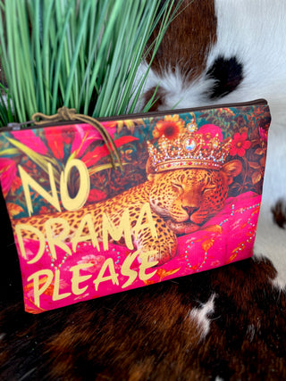 No Drama Please Bling Large Pouch