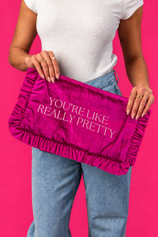 You're Like Really Pretty Velvet Pouch