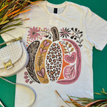 Floral Pumpkin Bling Tee