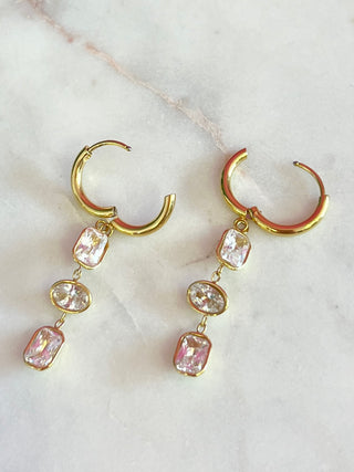 Sunniva 18K Gold Triple Drop Earrings - Water Resistant
