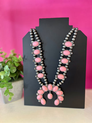 Pink Squash Blossom Necklace