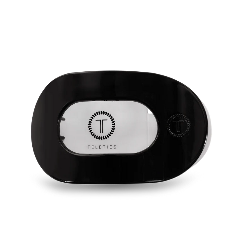 Jet Black Large Flat Round Teleties Clip