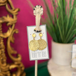 LNL Gold Medallion Earrings