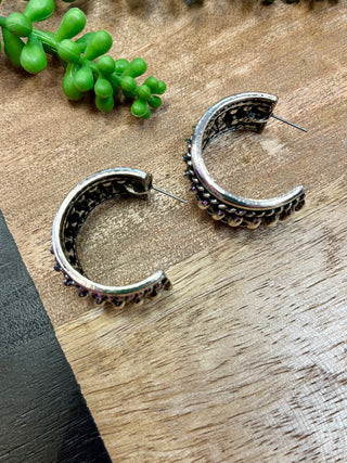 Silver Wide Large Hoop Earrings