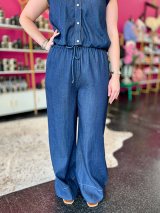 Dark Denim Wide Leg Pants