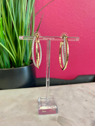 Mixed Metal Large Hoop Earring