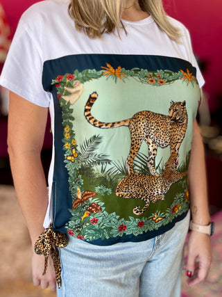 Welcome to the Jungle White Scarf Tee