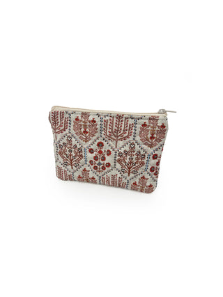 Tavi Sand Quilted Small Makeup Pouch