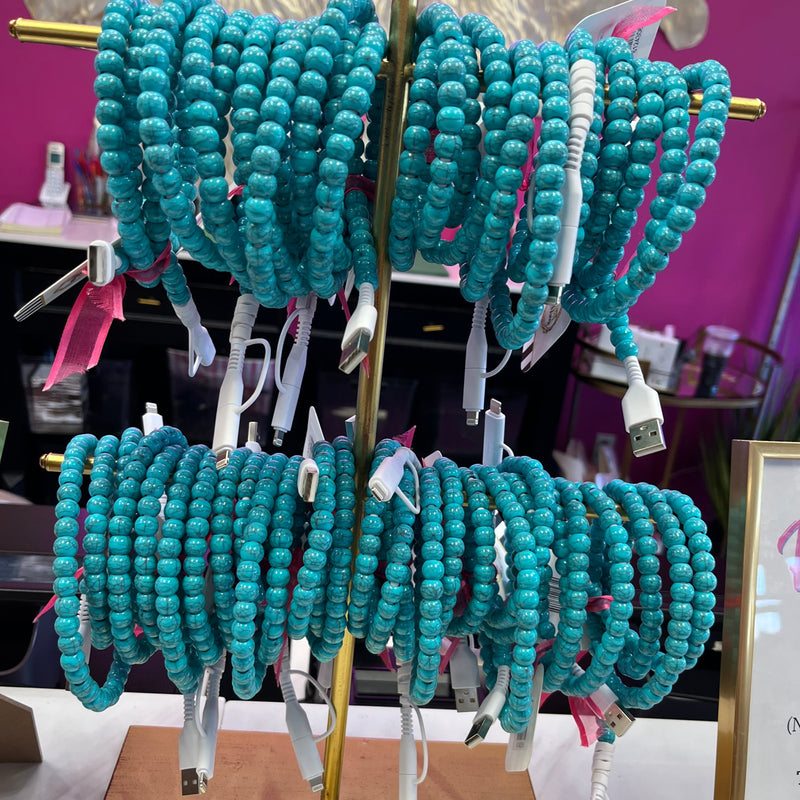 Turquoise Beaded Phone Charger