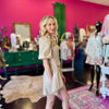 Taupe Faux Leather Ruched Dress