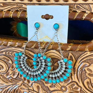 Turq & Silver Boho Earring